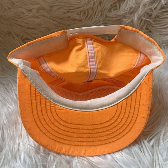 Goodyear Swingster Snapback Trucker Hat USA made Orange SpellOut - Picture 6 of 6